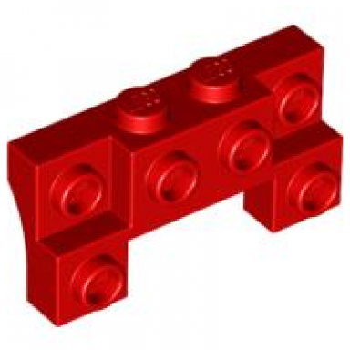 red brick modified 2 x 4 - 1 x 4 with 2 recessed studs and thick side arches