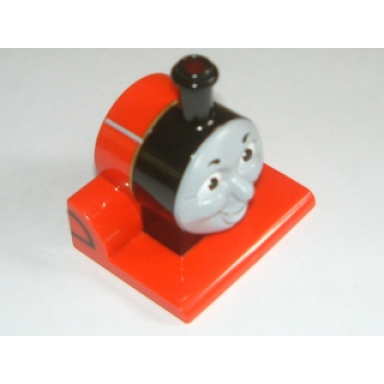 red duplo train thomas friends face james pattern