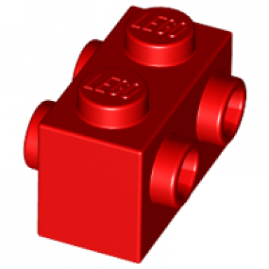 red brick modified 1 x 2 with studs on 2 sides