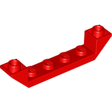 red slope inverted 45 6 x 1 double with 1 x 4 cutout