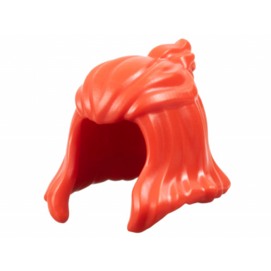 red minifigure hair female mid-length with high bun
