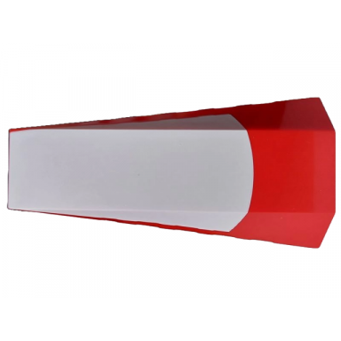 red wedge 8 x 4 triple curved no studs with white panel pattern