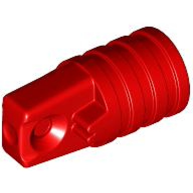 red hinge cylinder 1 x 2 locking with 1 finger and axle hole on ends without slots