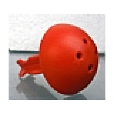red duplo cannon ball 1 2 with large axle connector and 4 holes in top