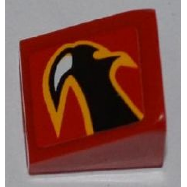 red slope 30 1 x 1 x 2 3 with claw pattern model left side sticker - set 8227