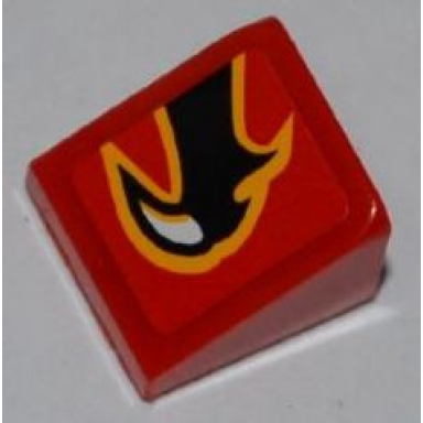 red slope 30 1 x 1 x 2 3 with claw pattern model right side sticker - set 8227