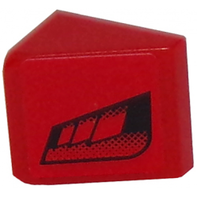 red slope 30 1 x 1 x 2 3 with black faded air vents on red background pattern model left side sticker - set 8147