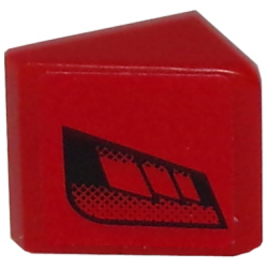 red slope 30 1 x 1 x 2 3 with black faded air vents on red background pattern model right side sticker - set 8147