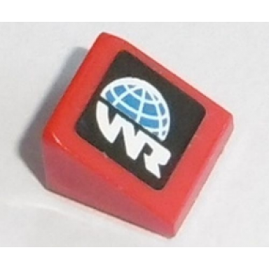 red slope 30 1 x 1 x 2 3 with globe and white wr world racer logo pattern model left side sticker - set 8864