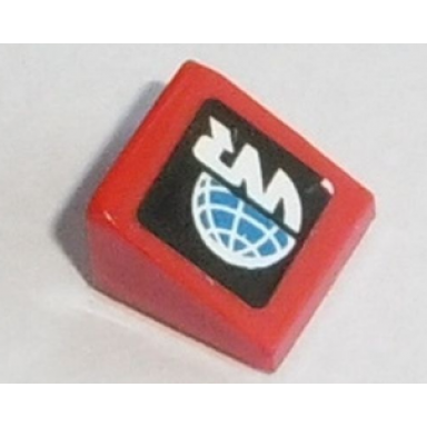 red slope 30 1 x 1 x 2 3 with globe and white wr world racer logo pattern model right side sticker - set 8864