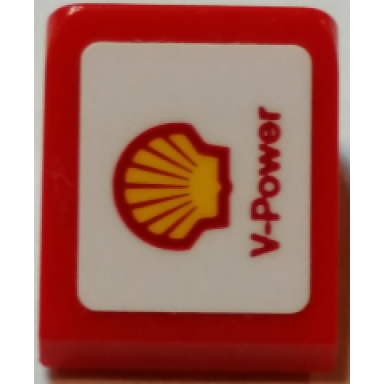 red slope 30 1 x 1 x 2 3 with shell logo and v-power pattern model right side sticker - set 75913