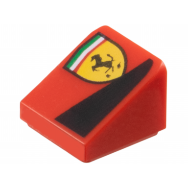red slope 30 1 x 1 x 2 3 with ferrari logo and black triangle pattern model left side