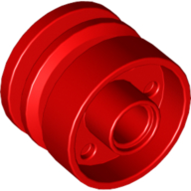 red wheel 18mm d x 14mm with pin hole fake bolts and shallow spokes
