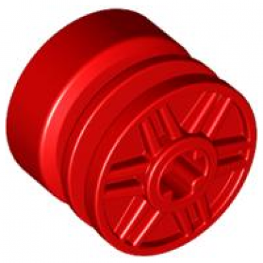 red wheel 18mm d x 14mm with axle hole fake bolts and shallow spokes
