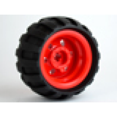 red wheel 30.4mm d x 20mm with no pin holes and reinforced rim with black tire 43.2mm d x 26mm balloon small 56145 61481