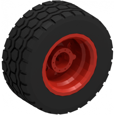 red wheel 30.4mm d x 20mm with no pin holes and reinforced rim with black tire 49.5 x 20 56145 15413