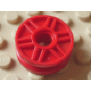 red wheel 18mm d x 8mm with fake bolts and shallow spokes