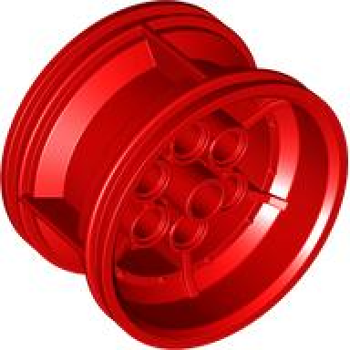 red wheel 43.2mm d x 26mm technic racing small 6 pin holes