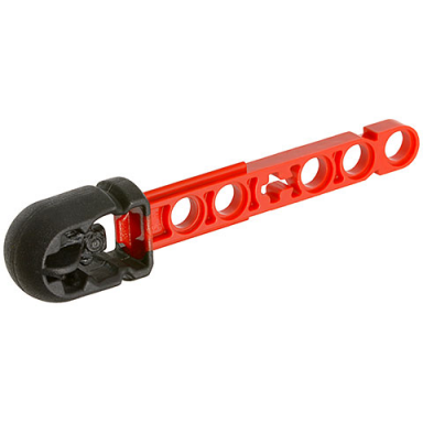 red projectile arrow liftarm shaft with molded black flexible rubber hollow end pattern