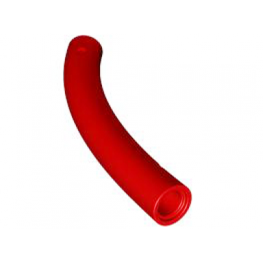 red dinosaur tail neck middle section with bar hole and technic pin hole