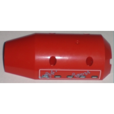red vehicle tipper drum 3 x 6 x 10 half with 4 pin holes and vent holes with bubbles pattern model right sticker - set 8075
