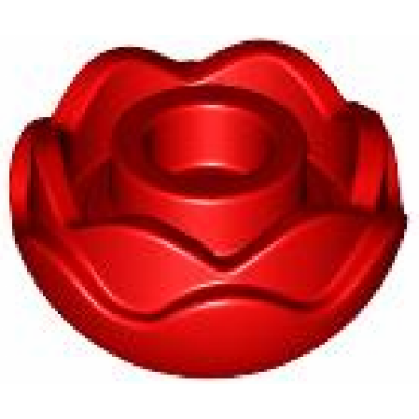 red plant flower round with 2 layers peony rose with open stud and small pin hole