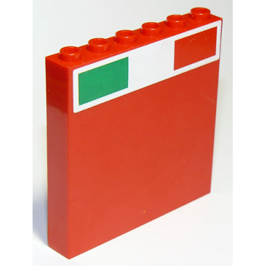 red panel 1 x 6 x 5 with italian flag on top pattern sticker - set 75913