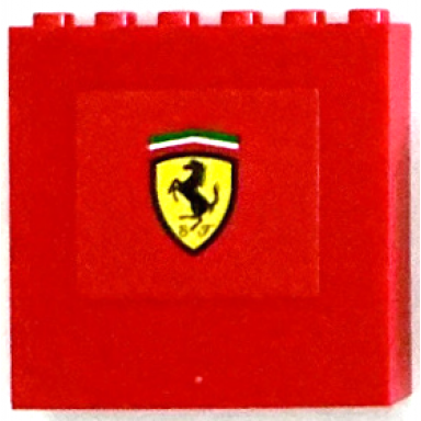 red panel 1 x 6 x 5 with ferrari logo pattern sticker - set 75882