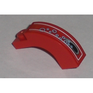 red arch 1 x 3 x 2 curved top with vent hole and 11 bubbles pattern sticker - set 8057