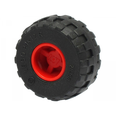 red wheel 11mm d x 12mm hole notched for wheels holder pin with black tire 24 x 12 r balloon 6014b 56890