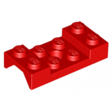 red vehicle mudguard 2 x 4 with arch studded with hole