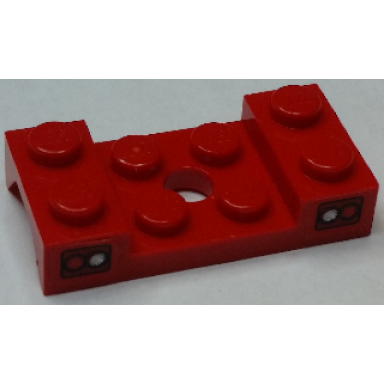 red vehicle mudguard 2 x 4 with arch studded with hole and taillights pattern stickers - set 8195