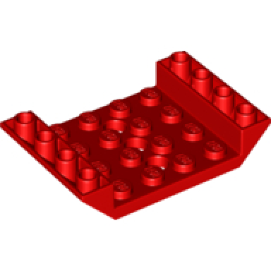red slope inverted 45 6 x 4 double with 4 x 4 cutout and 3 holes