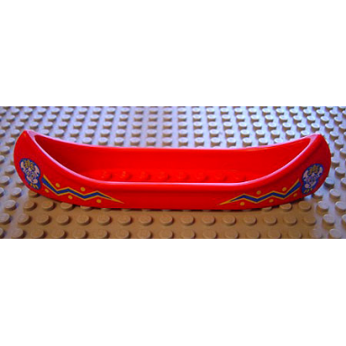 red boat canoe with islanders pattern on both sides stickers - sets 1788 6256 6264 6278 6292
