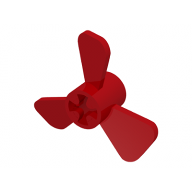 red propeller 3 blade 3 diameter with axle hole