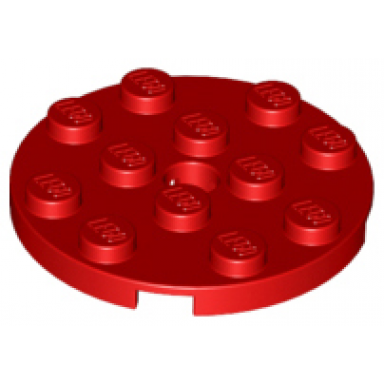 red plate round 4 x 4 with hole