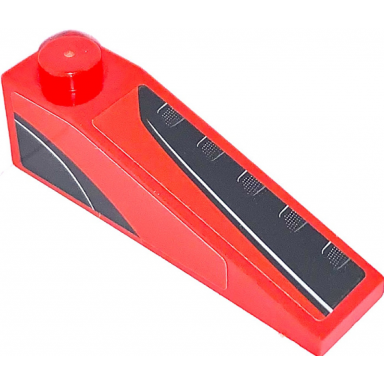 red slope 18 4 x 1 with black rear windows pattern model left side stickers - set 75890