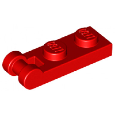 red plate modified 1 x 2 with bar handle on end