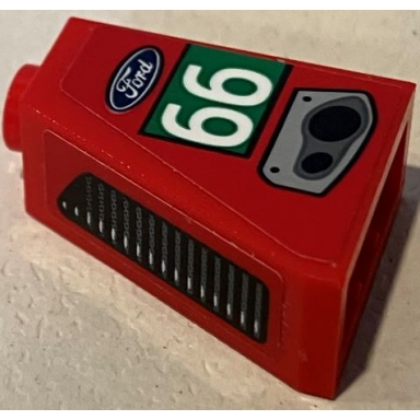 red slope 65 2 x 1 x 2 with ford logo white 66 in green rectangle exhaust and air vent pattern model left side stickers - set 75881
