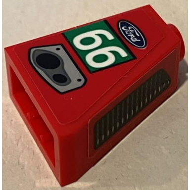red slope 65 2 x 1 x 2 with ford logo white 66 in green rectangle exhaust and air vent pattern model right side stickers - set 75881