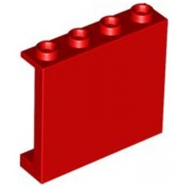 red panel 1 x 4 x 3 with side supports - hollow studs