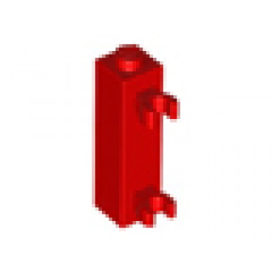 red brick modified 1 x 1 x 3 with 2 clips vertical undetermined type