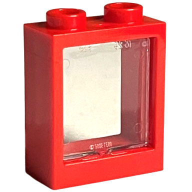 red window 1 x 2 x 2 flat front with trans-clear glass 60592 60601
