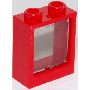 red window 1 x 2 x 2 flat front with trans-brown glass 60592 60601