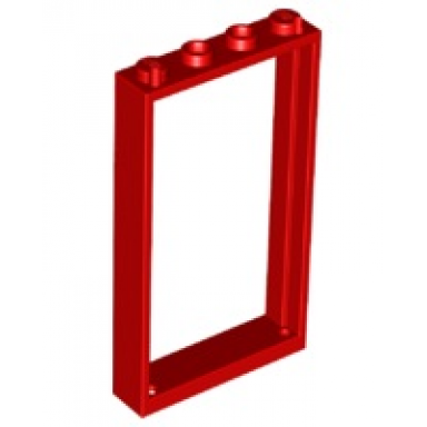 red door frame 1 x 4 x 6 with 2 holes on top and bottom