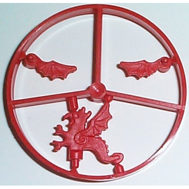 red minifigure plume wheel sprue complete dragon