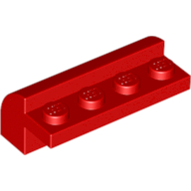red slope curved 2 x 4 x 1 1 3 with 4 recessed studs
