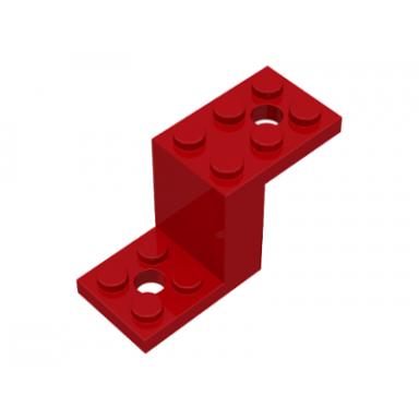 red bracket 5 x 2 x 2 1 3 with 2 holes