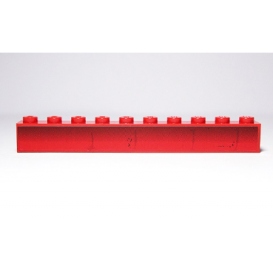red brick 1 x 10 with brick wall pattern sticker - set 4982