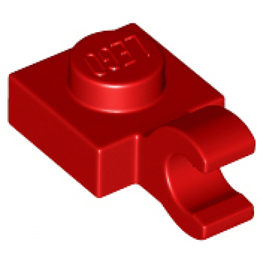 red plate modified 1 x 1 with open o clip horizontal grip